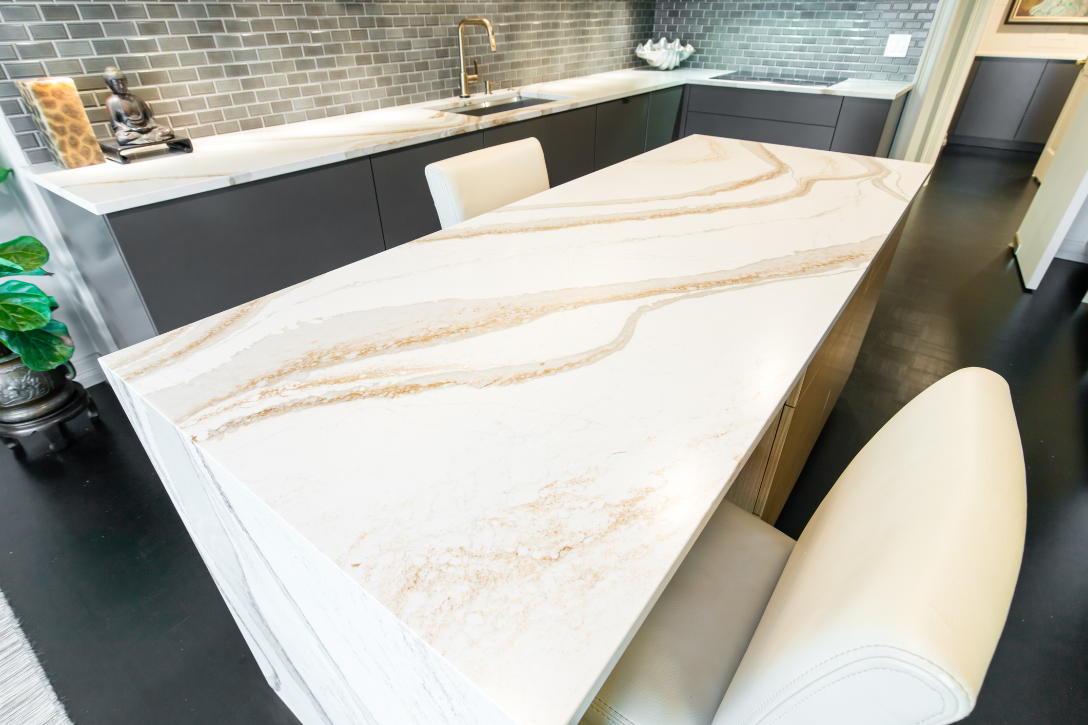 White Modern Kitchen with Marble Countertops by StyleCraft Cabinets Dallas White Modern Kitchen with Marble Countertops by StyleCraft Cabinets Dallas